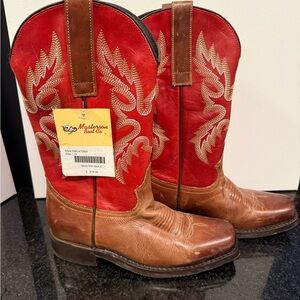 Masters Women's Red and Brown Over the Knee Boots